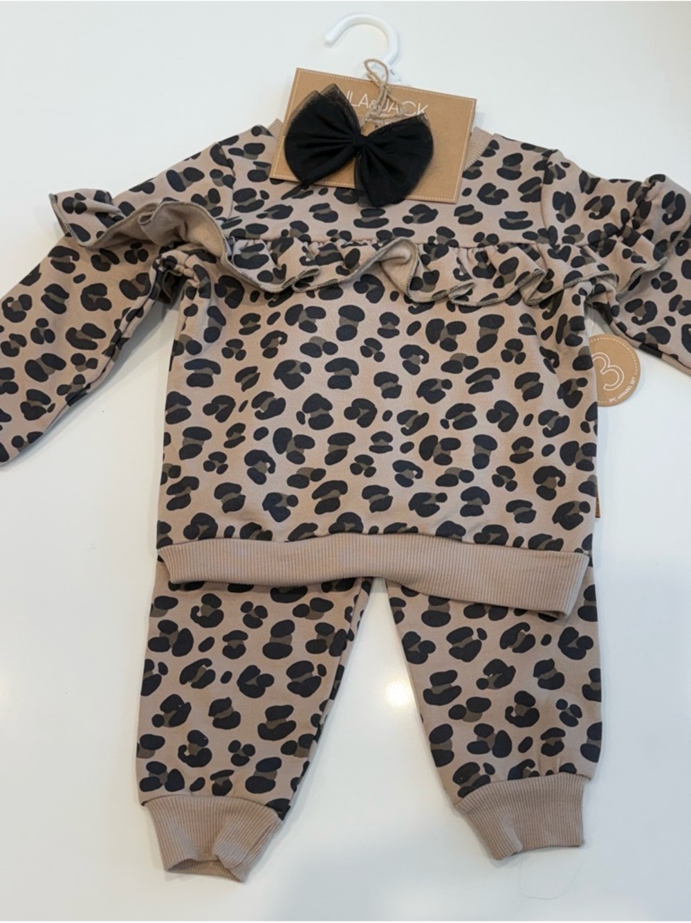 Girls Leopard Ruffle Set